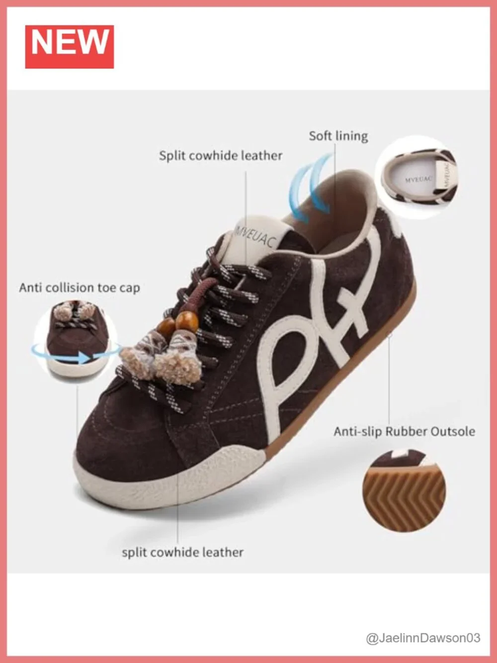Women's Retro Gum Sole Fashion Sneakers Lightweight Casual Lace-Up Split Suede